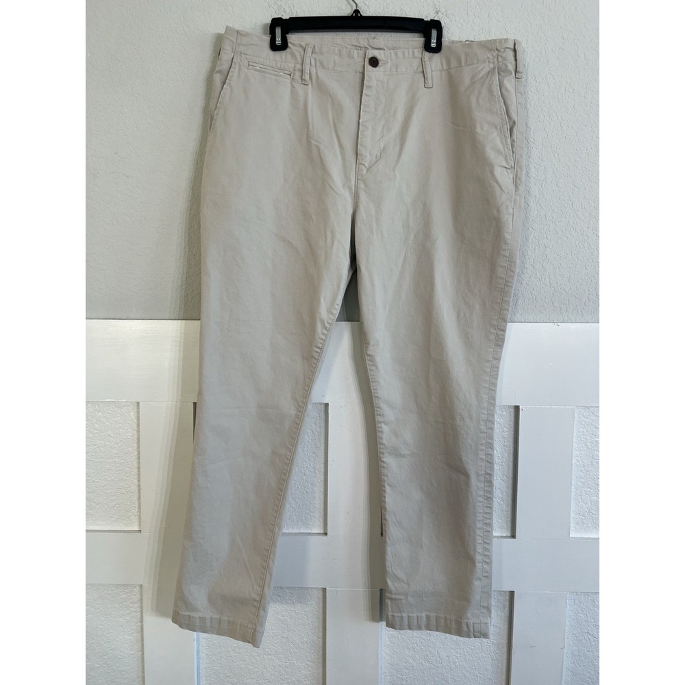 NEW American Eagle Slim Lived-In Khakis Mens 40x30 Flex Tan Chino Pants New
